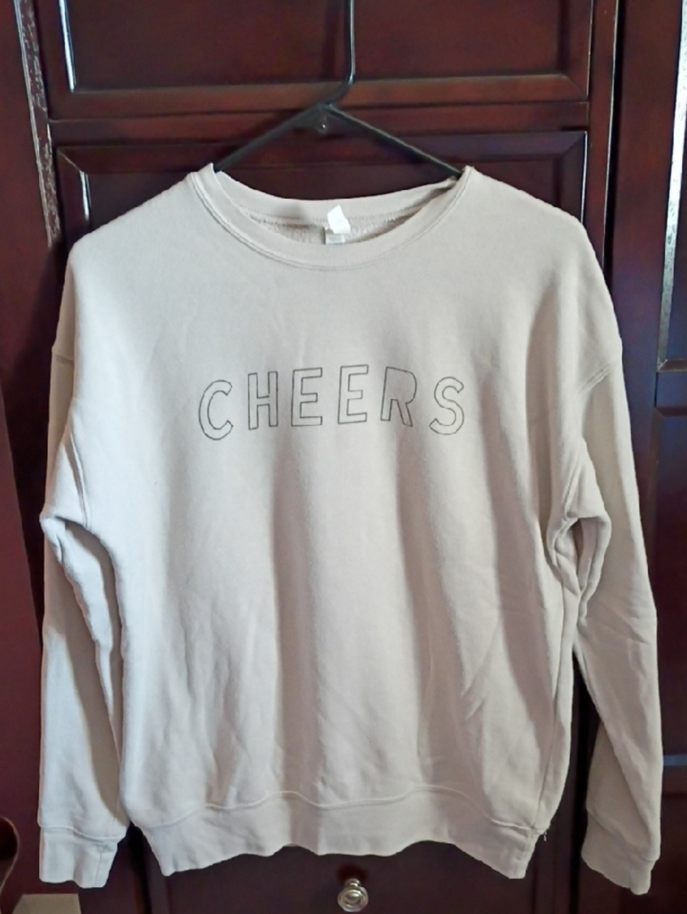 Cheers Crewneck Sweatshirt in Light Beige